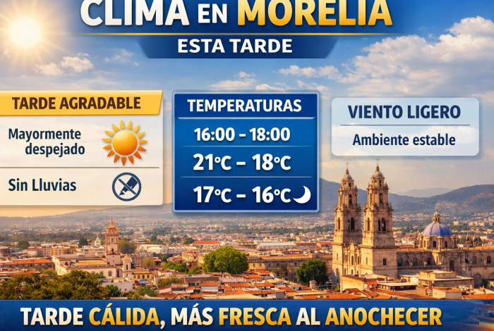🌤️ Morelia, Michoacán — Clima esta tarde