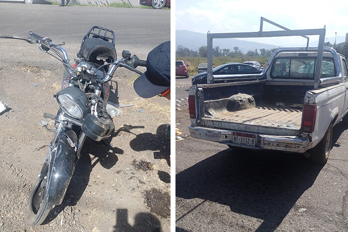 Motociclista choca contra camioneta, en el Libramiento Norte de Zamora