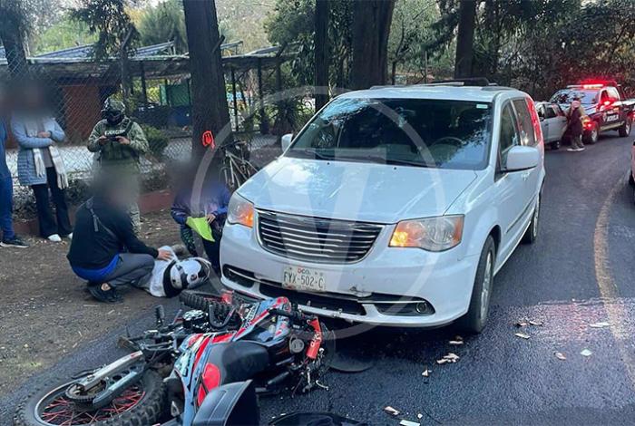 Motociclista queda herido en accidente de tránsito afuera del balneario de Cointzio