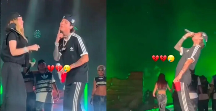 Natanael Cano solicita un beso a Belinda en su reciente concierto