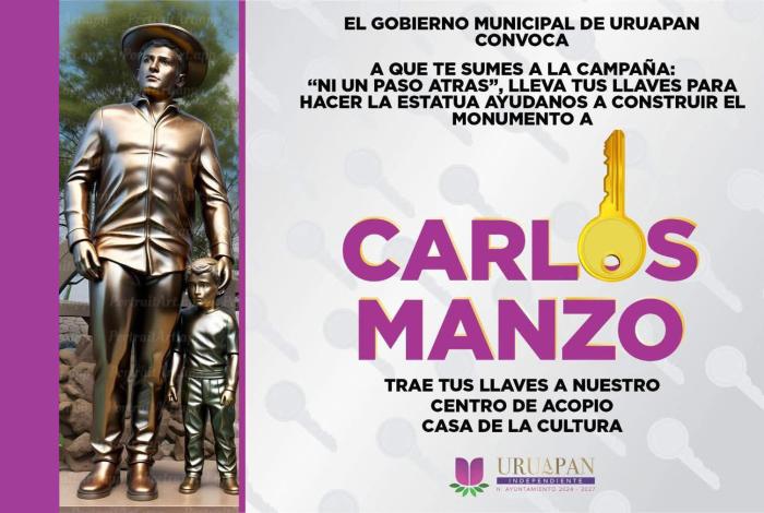 Ni un Paso Atrás, va Uruapan por monumento dedicado a Carlos Manzo