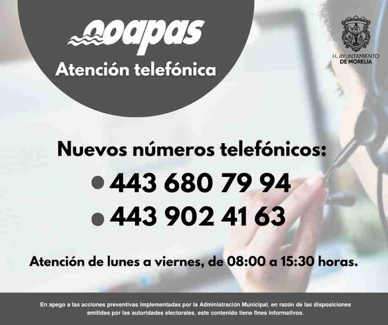 OOAPAS activa 2 números telefónicos para atención a usuarios