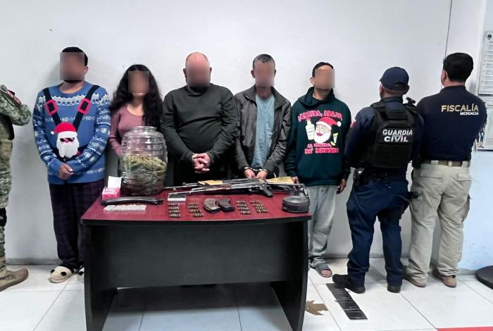 Operativo interinstitucional en Tancítaro deja 5 detenidos y 2 armas aseguradas: SSP