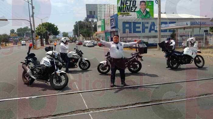 Operativo Vial ante manifestación de maestros en Morelia