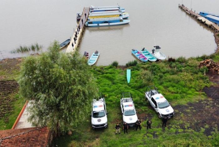 Para impedir el robo de agua, SSP vigila el lago de Pátzcuaro con drones y patrullajes acuáticos
