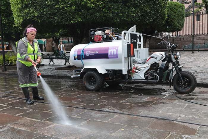 Para limpiar la zona Centro, Ayuntamiento usará moto pipas