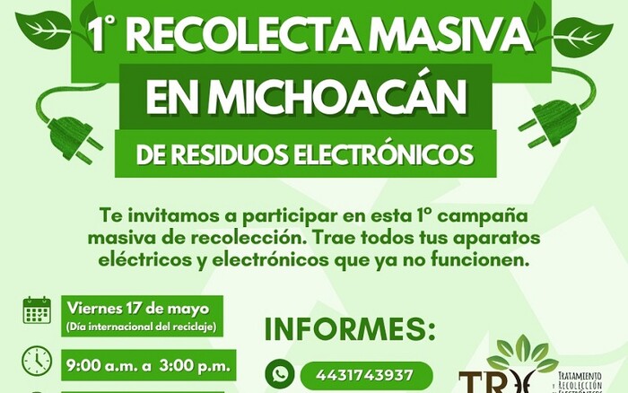 Participa en la 1er campaña masiva de recolección de residuos electrónicos