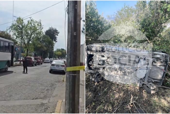 Persecución a un sujeto armado deja un carro volcado y dos delincuentes en fuga