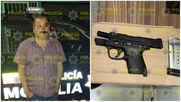 Policía Morelia detiene a hombre armado en Ana María Gallaga