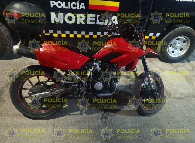 Policía Morelia recupera motocicleta con reporte de robo