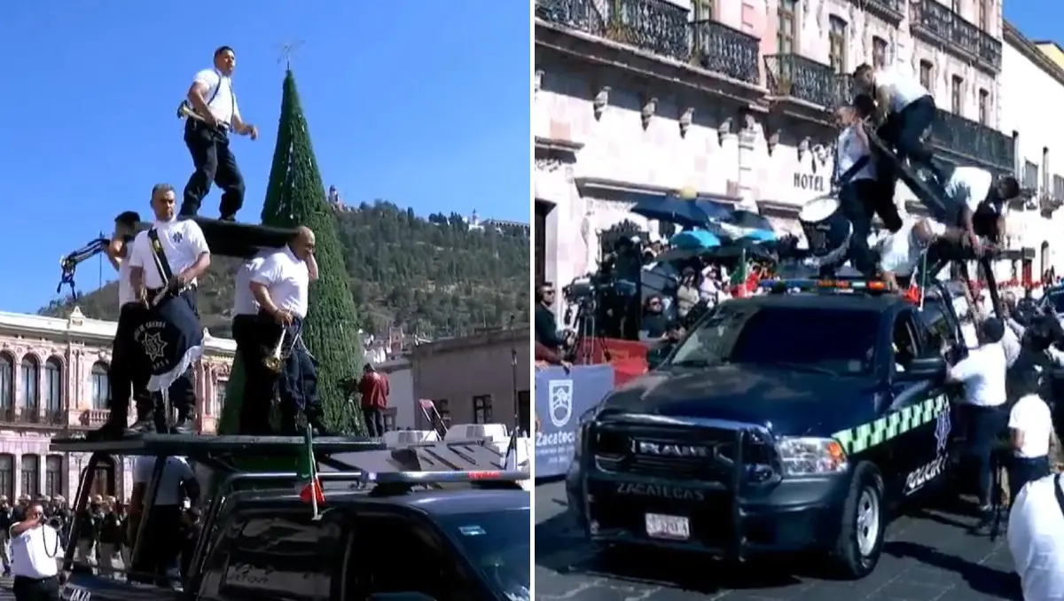 Policías de Zacatecas caen durante desfile de la Revolución Mexicana | VIDEO