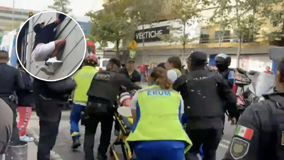 Policías salvan a hombre que intentó quitarse la vida al lanzarse del segundo piso de un hotel