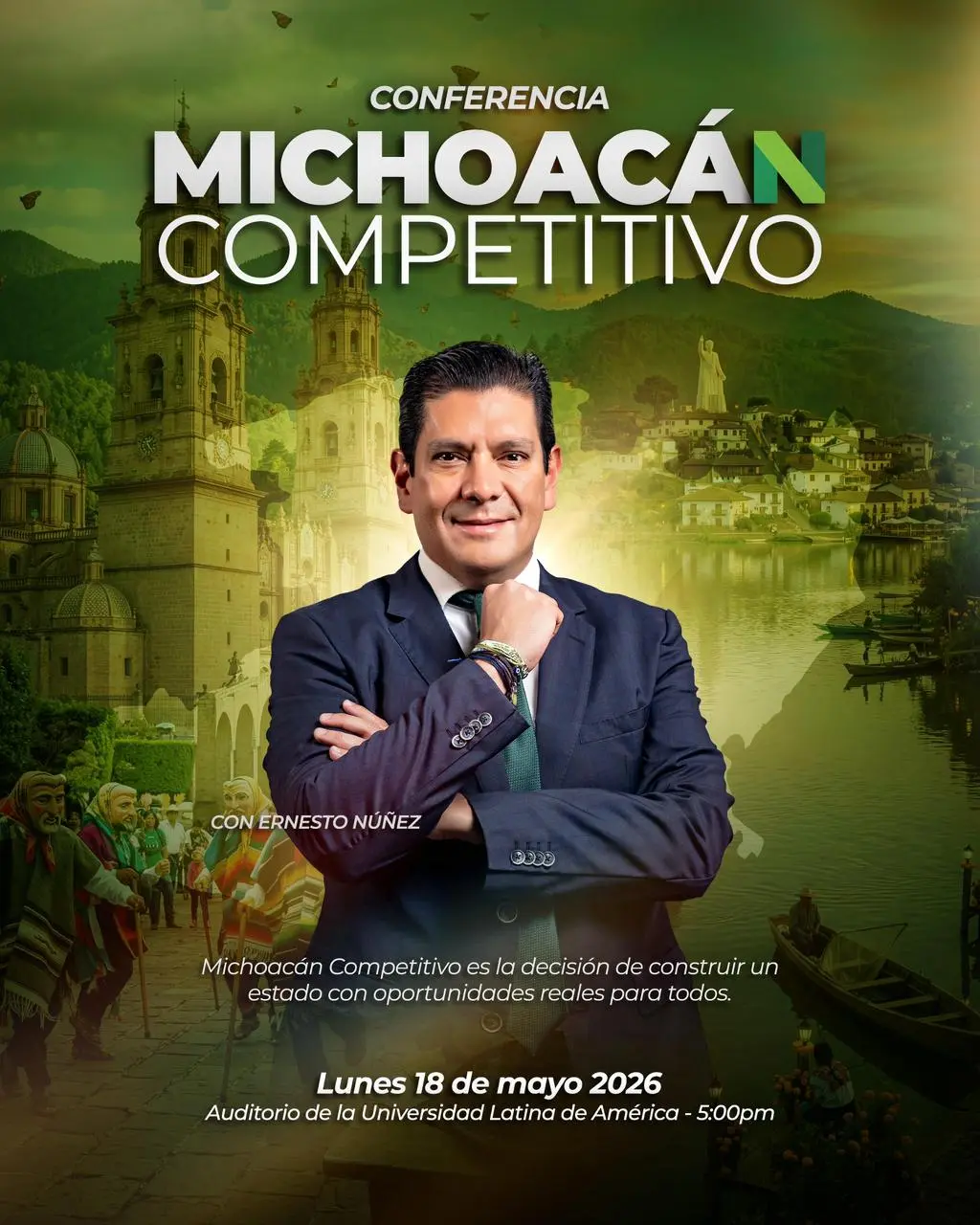 Presentará Ernesto Núñez conferencia “Michoacán Competitivo”