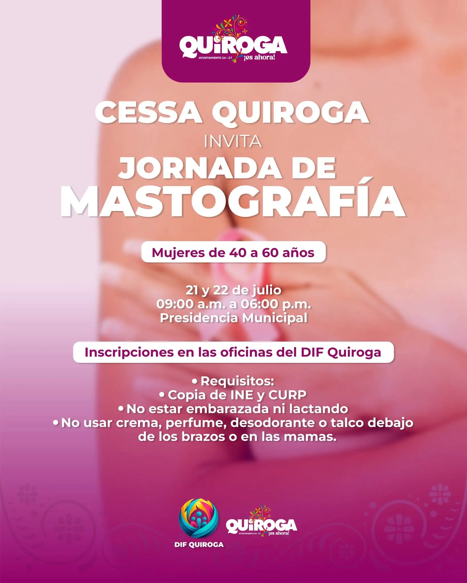 Promueve Gobierno de Quiroga el cuidado de la salud femenina con jornada gratuita de mastografía