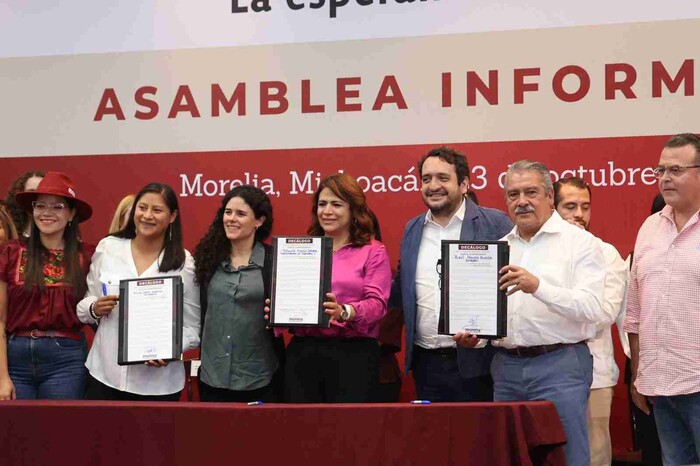 «Que la unidad se dé en los hechos», enuncia Morón en Asamblea Informativa de Morena