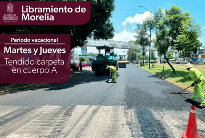 Rehabilitan Periférico de Morelia en tramo Mil Cumbres–Charo, aprovechando las vacaciones