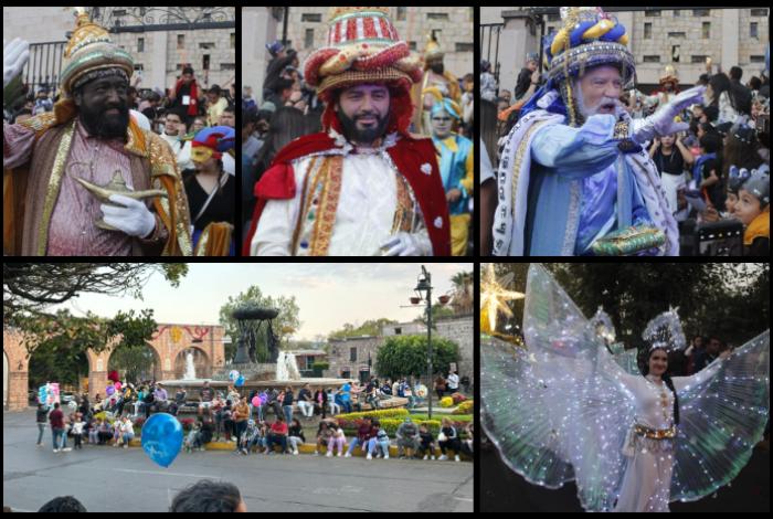 Reyes Magos desatan emoción e ilusión de cientos de niñas y niños al recorrer el corazón de Morelia