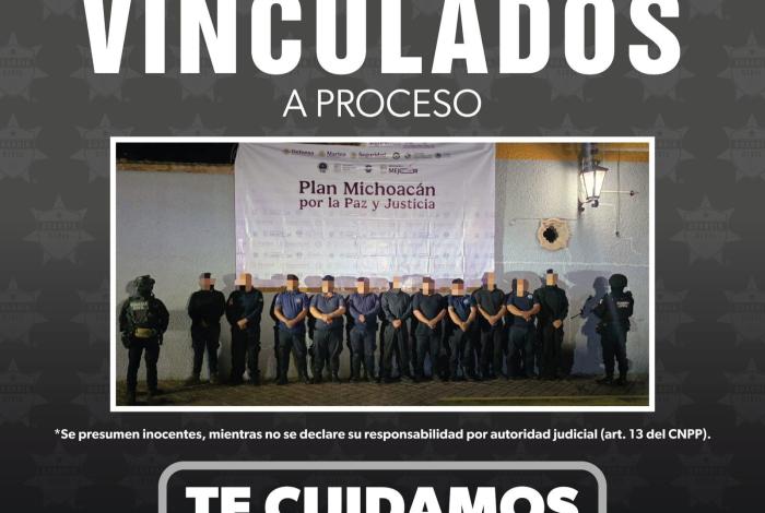 Órgano jurisdiccional vincula a proceso a 11 policías municipales detenidos en Ecuandureo