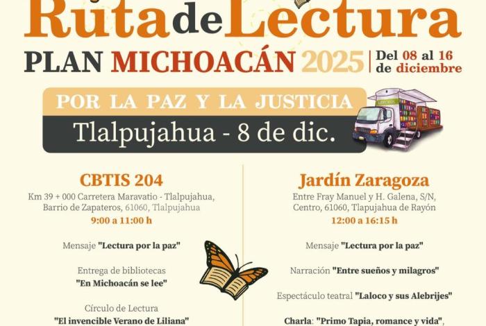 Ruta de Lectura Plan Michoacán llegará a Tlalpujahua
