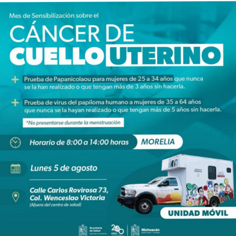 #Salud | Arranca SSM campaña itinerante de Papanicolaou en Morelia