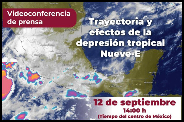 Se desarrolla la depresión tropical Nueve-E frente a las costas de Jalisco; Conagua convoca a conferencia