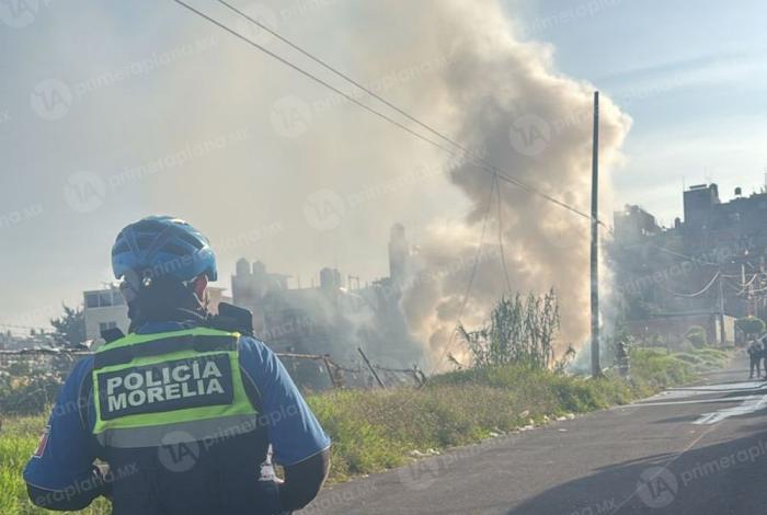 Se incendia choza en la Obrera, en Morelia