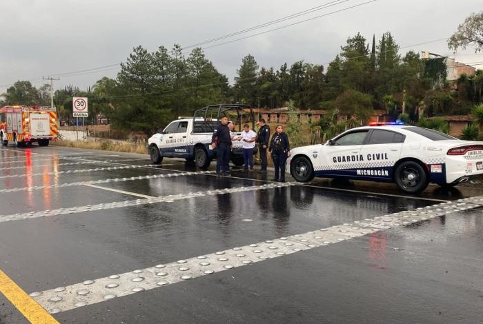 Se registra accidente automovilístico en la Morelia-Pátzcuaro
