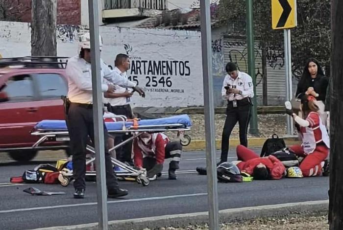 Se registra otro accidente de motocicleta en avenida Camelinas, al sur de Morelia