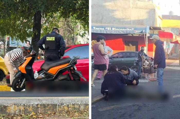 Se registran 2 accidentes de motocicletas en diferentes sitios de Morelia; conductores resultan heridos