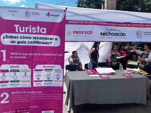 Sectur Michoacán inicia operativo de verificación de guías de turistas en Morelia