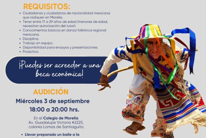 SeCultura invita a sumarse al Ballet Folklórico del Ayuntamiento de Morelia