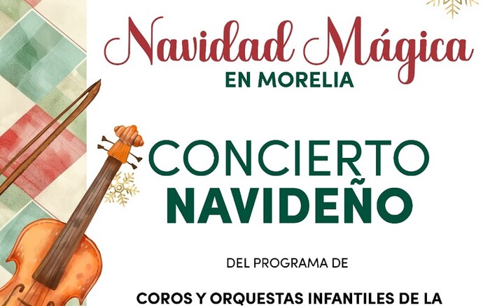 SeCultura Morelia invita al Concierto Navideño de Coros y Orquestas Infantiles