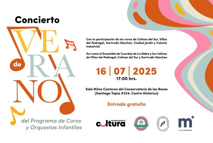 SeCultura Morelia invita al Concierto de Verano del Programa de Coros y Orquestas Infantiles