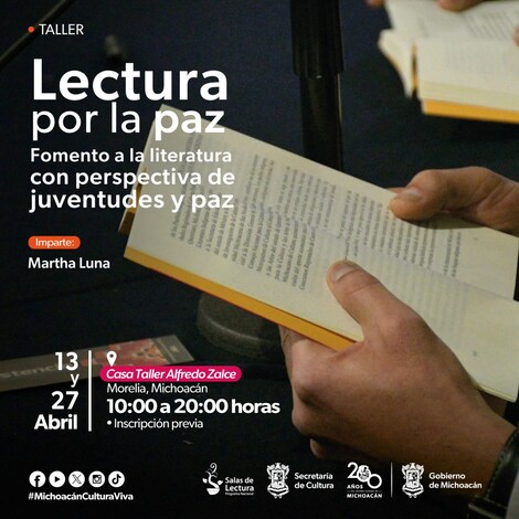 #Secum | Inscríbete al taller de lectura por la paz en la Casa Taller Alfredo Zalce