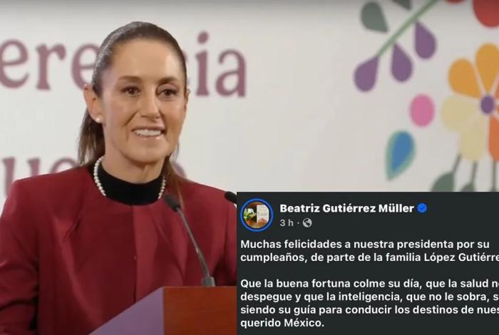 Sheinbaum agradece mensaje de Gutiérrez Müller pese a polémica