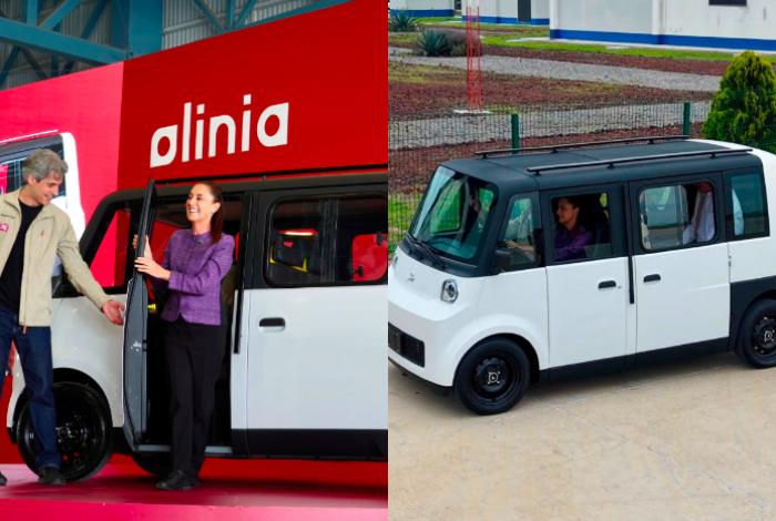 Sheinbaum presenta Olinia y conduce el vehículo eléctrico diseñado en México que costará 150 mil pesos