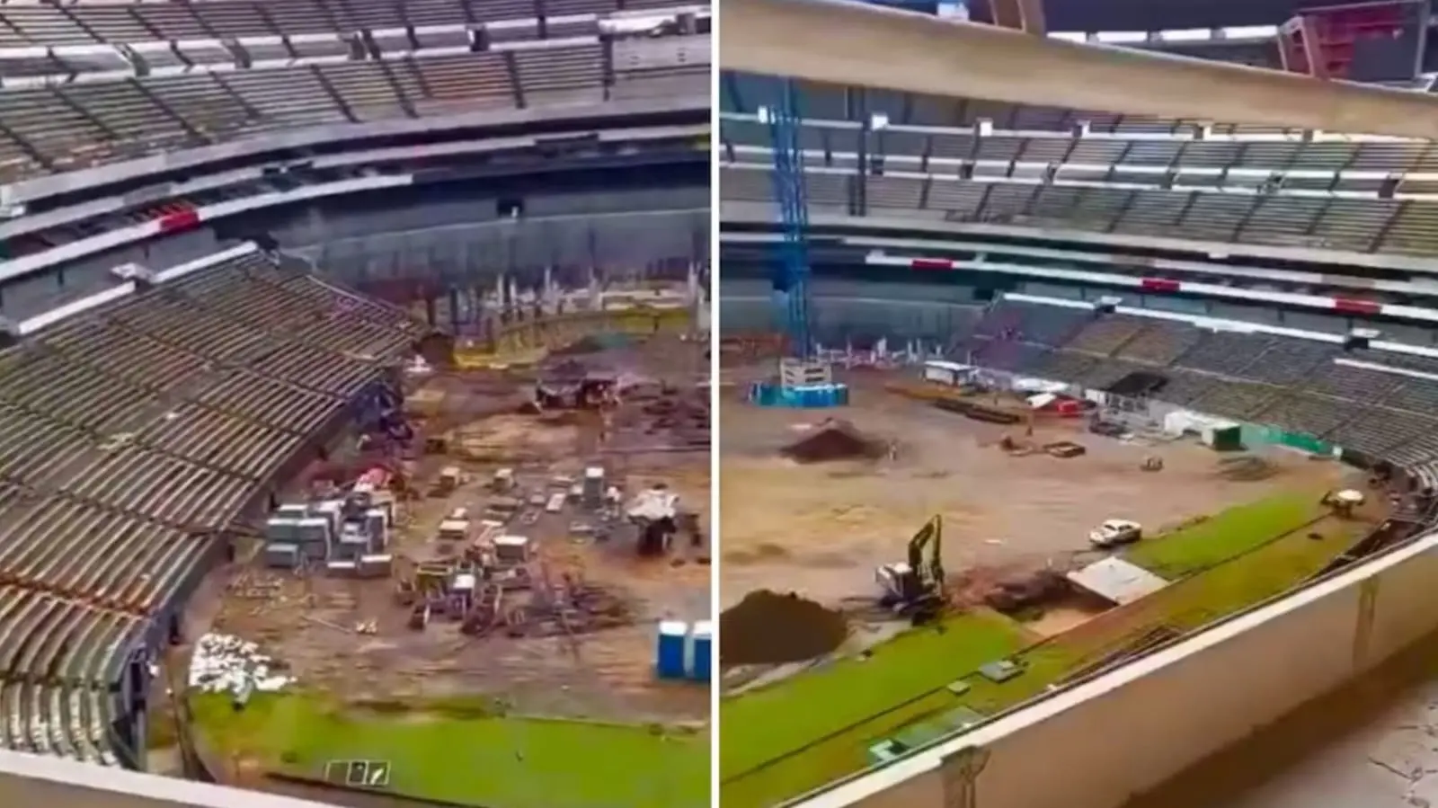 Sin cancha y sin gradas: así luce el Estadio Azteca rumbo al Mundial 2026