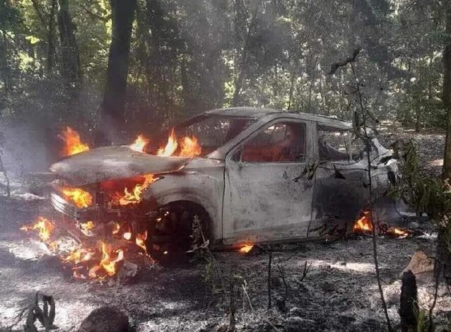 Son tres los cuerpos calcinados en el interior de un auto