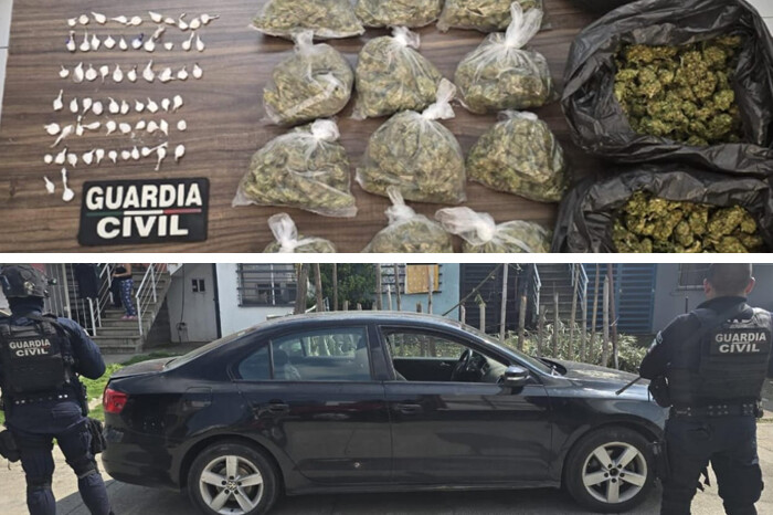 SSP asegura en Uruapan un auto robado con más de 80 dosis de droga