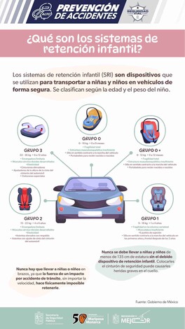 SSP emite recomendaciones para proteger a niñas y niños en vehículos