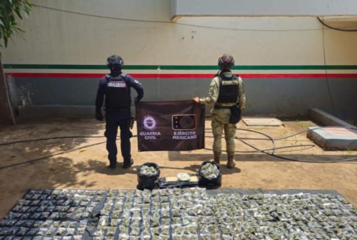 SSP y Defensa decomisan más de 600 envoltorios con droga en Buenavista