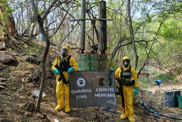 SSP y Defensa desmantelan laboratorio de drogas en Arteaga