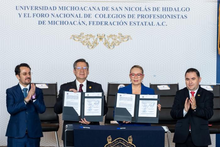 Suman esfuerzos Colegios de Profesionistas y UMSNH por formación de profesionistas con excelencia