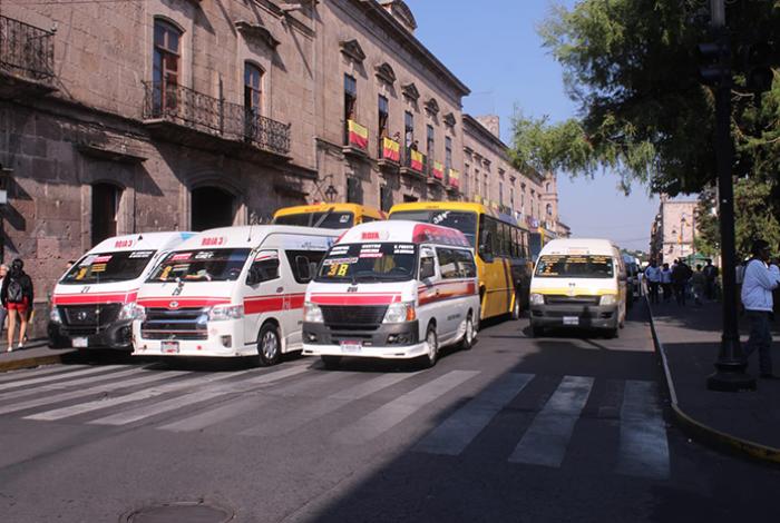 Suspenden labores del transporte público en Morelia, hasta nuevo aviso