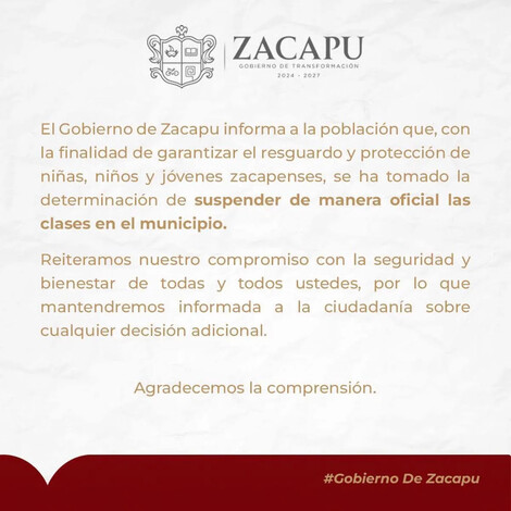 Suspensión de clases en Zacapu tras hechos violentos: reportan vehículos quemados