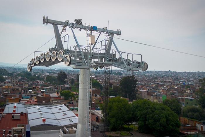 Teleférico de Morelia reporta 70% de avance; a la fecha se han colocado 33 de los 41 postes