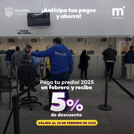 Todo febrero, aprovecha el 5% de descuento en tu predial Morelia