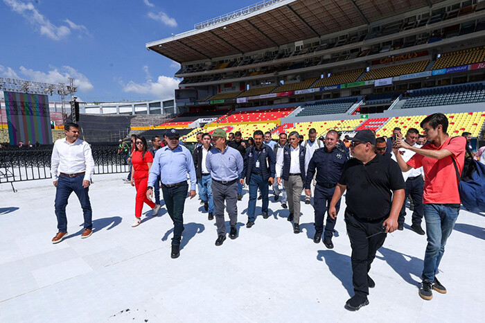 Todo listo en el Estadio Morelos para el Tercer Informe de Bedolla, este sábado