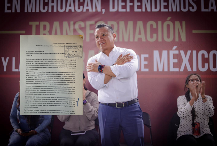 Torres Piña renuncia a su cargo como fiscal de Michoacán y perfila proyecto para 2027