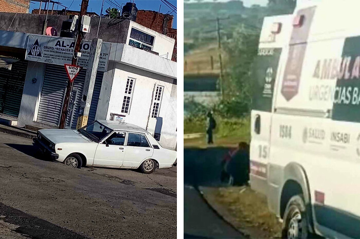 Un motociclista herido y un carro que cayó a un gran bache, los accidentes de esta mañana en Morelia